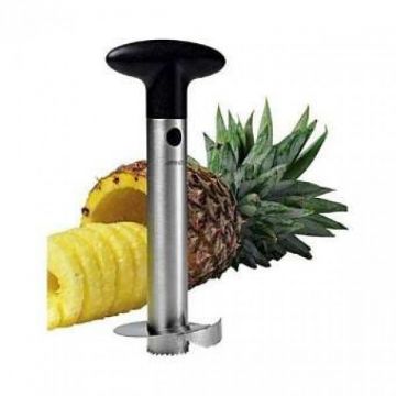 Pineapple Corer Slicer Cutter Peeler - Silver and Black