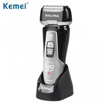 KM-1531 Kemei 3D Floating Men Electric Shaver Quick Charge 3 Blades Washable Electric Razor LED Display Lamp Beard Shaver