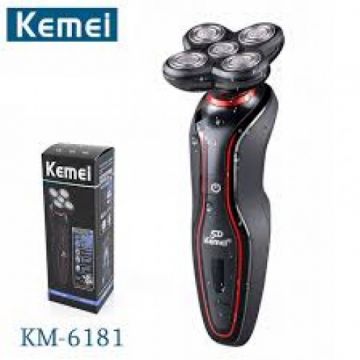 KM-6181 Kemei 3 in 1 Washable Rechargeable Electric Shaver,Beard Trimmer , Nose Trimmer Head Electric 5D Rotary Shaver Men Face Care