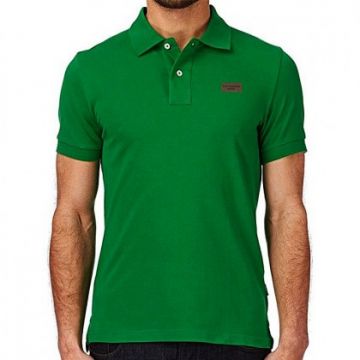 Green Cotton Short Sleeve Polo - Men