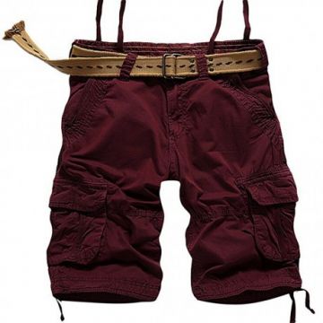 Maroon Twill Shorts - Men