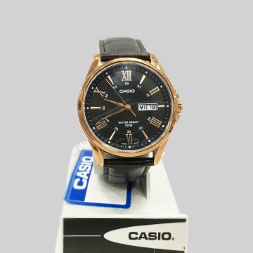 Casio MTP1384L-1AV Rose Tone Black Dial Watch