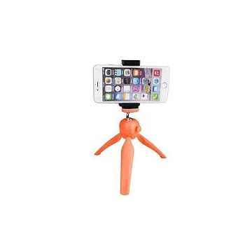 Mini Tripod with Phone Holder Clip for Smartphone - Orange