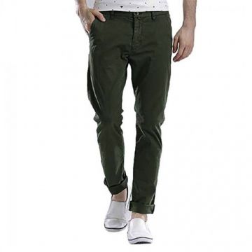 Olive Twill Gabardine Pant For Men