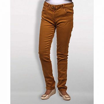 Deep Brown Gabardine Pant for Women