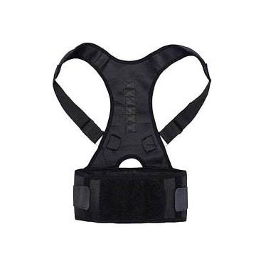 Real Doctors Sweat Belt Posture Brace Shoulder Back Support  - Black
