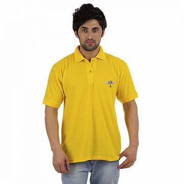 Yellow pk casual polo for men