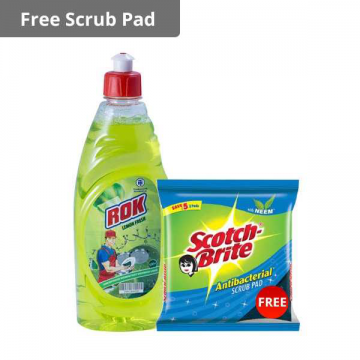 ROK Dishwashing Liquid (Free Scotch Brite Scrub Pad)