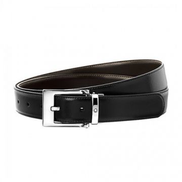 Black Artificial Leather Formal Belt for Men - LKS0614