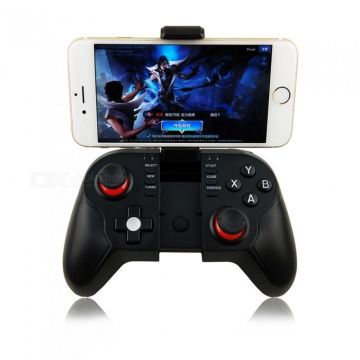T9 Bluetooth Wireless Gamepad Joystick Controller w/ Bracket for Phone, Pad, Smart Box, Smart TV, PC - Black & Red