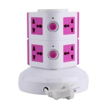 Portable 2-Layer Vertical Socket - White & Pink