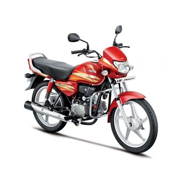 Hero HF Deluxe 100 CC Motorcycle - Candy Blazing Red (Kick)