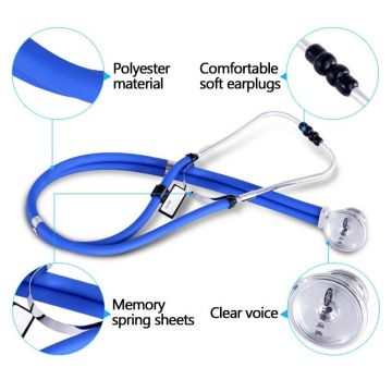 COFOE PVC Dual Tube Professional Stethoscope for Cardiology & General (Black,Blue,Pink)