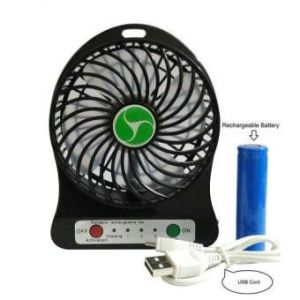 USB Rechargeable Mini Desk Fan  - Black