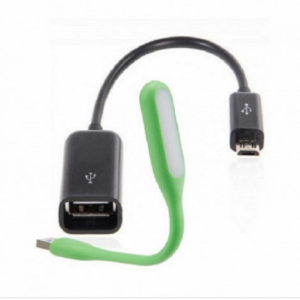 OTG Cable + USB Light - Black and Green