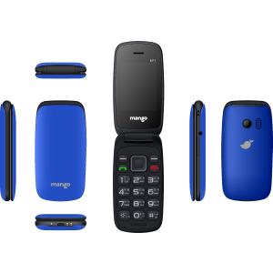Mango MF1 - Folding Feature Phone - Money Detector - MTK Chipset - Dual SIM - Blue