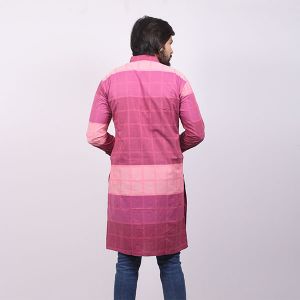 Pink Cotton Panjabi For Men 