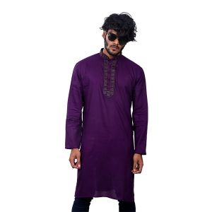 Perple Chinigura  Cotton Panjabi For Men