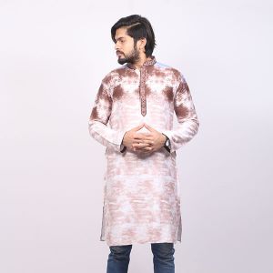 Multi Colour  Printed  Cotton Panjabi For Men
